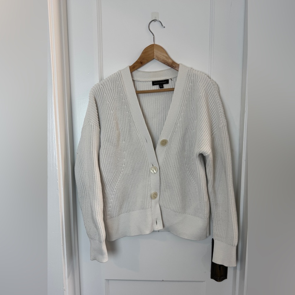 Banana Republic Off-White Cardigan Sweater